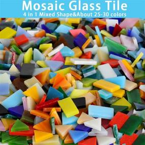 img 3 attached to 🎨 Pocoukate Mosaic Tiles Stained Glass Kit - Bulk 1000 pcs of Mixed Shapes Crafting Supplies - DIY Home Decoration for Plates, Picture Frames, Flowerpots, and more