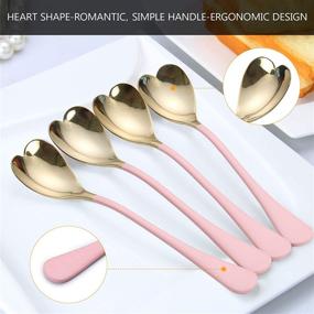 img 2 attached to ❤️ HISSF Heart Shaped Spoons: 4-Pack, 18/10 Stainless Steel, 6.7 inches - Perfect for Desserts, Ice Cream, Tea, Cocktails, and Sugar