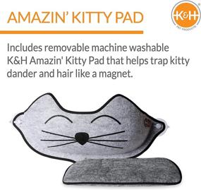 img 2 attached to 🐱 K&amp;H PET PRODUCTS EZ Mount Window Bed Kitty Sill in Gray with Kitty Face - Size: 27 X 11 X 6 Inches