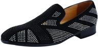 👞 elanroman rhinestone moccasins: trendy loafers & slip-ons for fashionable men логотип