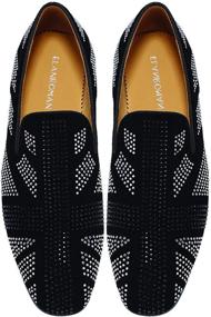 img 3 attached to 👞 ELANROMAN Rhinestone Moccasins: Trendy Loafers & Slip-Ons for Fashionable Men