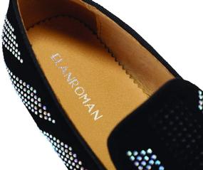 img 1 attached to 👞 ELANROMAN Rhinestone Moccasins: Trendy Loafers & Slip-Ons for Fashionable Men