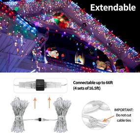 img 1 attached to Yolight Icicle Lights Outdoor - 16.5ft 192 LED Icicle Christmas Lights with Remote Control - 🎄 8 Modes Twinkle Curtain Lights for Garden, Bedroom, Roof - Ideal for Thanksgiving, Wedding, Party Decoration (Multicolor)