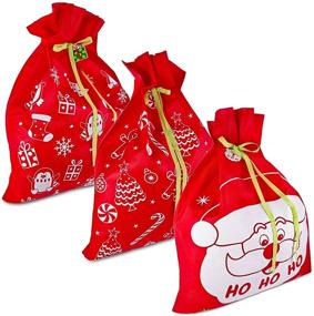 img 4 attached to 🎁 Set of 3 Jumbo Christmas Gift Bags 36x44 inches - Reusable Durable Fabric with Ribbon & Gift Tag - Ideal for Oversized Toys & Holiday Wrapping - by Gift Boutique