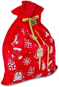 img 2 attached to 🎁 Set of 3 Jumbo Christmas Gift Bags 36x44 inches - Reusable Durable Fabric with Ribbon & Gift Tag - Ideal for Oversized Toys & Holiday Wrapping - by Gift Boutique