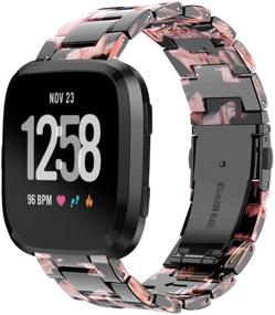 img 1 attached to Привлекательный ремешок из премиальной смолы для замены на часы Fitbit Versa/Versa 2/Versa Lite Edition - легкий и модный ремешок из смолы Songsier для умных часов Fitbit Versa