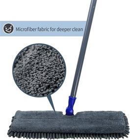 img 3 attached to 🧹 16.8" Reversible Microfiber Flip Flat Dust Mop - Complete Floor Cleaning System with 4 Washable Mop Pads Refills and 1 Cleaning Comb - Ideal for Hardwood, Laminate, Ceramic, Marble, Tile Floors