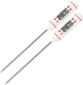 img 4 attached to 🌡️ Vikeepro Accurate Cooking Thermometer: Fast & Constant Read, LCD Display for Meat, Grill, BBQ, Milk, and Bath Water (White & White)