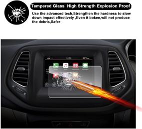 img 3 attached to RUIYA HD Clear Tempered Glass Car In-Dash Touch Screen Protector for 2017-2018 Compass Uconnect Navigation Display (7-Inch)