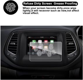 img 1 attached to RUIYA HD Clear Tempered Glass Car In-Dash Touch Screen Protector for 2017-2018 Compass Uconnect Navigation Display (7-Inch)