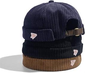 img 1 attached to Jerague Adjustable Cotton Brimless Docker Cap - Casual Street Lovers Visor-Less Sailor Skullcap Beanie Hat