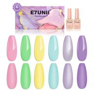 💅 e7unii uv gel nail polish set: 10ml large capacity, economical pack of 6pcs macaron pastel candy colors, perfect summer soak off gel polish kit logo