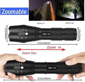 img 2 attached to 2 Pack - BINWO LED Tactical Flashlight Super Bright Portable Outdoor Water Resistant Torch Light with Zoomable Function and 5 Light Modes - High Lumen XML T6 LED Flashlights