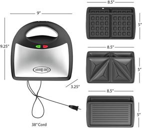 img 3 attached to 3-in-1 Electric Panini Press, Grill, and Waffle Maker - Quick Meal Machine for Burgers & Gourmet Sandwiches with Nonstick Plates by Chef Buddy