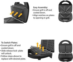 img 1 attached to 3-in-1 Electric Panini Press, Grill, and Waffle Maker - Quick Meal Machine for Burgers & Gourmet Sandwiches with Nonstick Plates by Chef Buddy