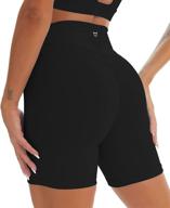 🩳 tomtiger yoga shorts for women: tummy control, high waist, and butt lifting - perfect exercise workout biker shorts for women's fitness logo