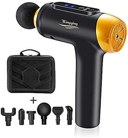 img 2 attached to 💪 WLHOPE Muscle Handheld Massage Gun Back Neck Massager for Athletes - Adjustable Deep Tissue Percussion Massage Gun with 20 Speed Level (Black & Gold 05)