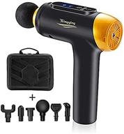 💪 wlhope muscle handheld massage gun back neck massager for athletes - adjustable deep tissue percussion massage gun with 20 speed level (black & gold 05) logo