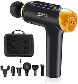 img 4 attached to 💪 WLHOPE Muscle Handheld Massage Gun Back Neck Massager for Athletes - Adjustable Deep Tissue Percussion Massage Gun with 20 Speed Level (Black & Gold 05)