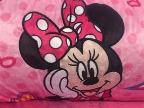 img 1 attached to Розовый детский диван-мешок с двойным креслом Disney Minnie Mouse с отделкой шерпы.