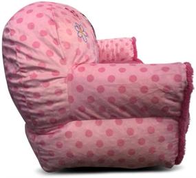 img 3 attached to Pink Disney Minnie Mouse Sherpa Trim Toddler Double Bean Bag Sofa Chair