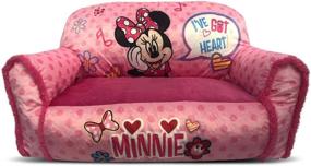 img 4 attached to Pink Disney Minnie Mouse Sherpa Trim Toddler Double Bean Bag Sofa Chair