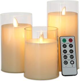 img 4 attached to 🕯️ Flameless Flickering Battery Operated Candles with Realistic LED Flames - Heat Resistant Acrylic Design, 10-Key Remote Control, 24-Hour Timer (Ivory)
