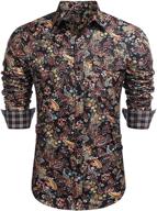 coofandy paisley printed floral casual logo