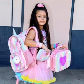 img 2 attached to 🦄 Colorful CMK Unicorn Backpack: The Perfect School Kids' Furniture, Decor & Storage Item