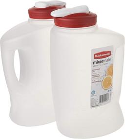 img 1 attached to 🍶 Резиновая колба/бутылка Rubbermaid 1776501 Seal N' Saver, 3 кварты (Набор из 2 шт), 2 пачки, красная - Премиум контейнеры с герметичной уплотняющей крышкой для идеального хранения напитков.