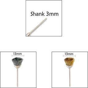 img 1 attached to 🧰 40 Pieces of 3mm Rotary Tools Accessories: PHYHOO Steel Brass Wire Brushes Polishing Wheel Cleaning Cup Brush Polishing Attachment Die Grinder