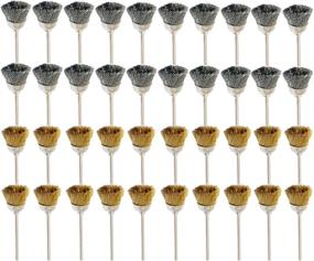 img 2 attached to 🧰 40 Pieces of 3mm Rotary Tools Accessories: PHYHOO Steel Brass Wire Brushes Polishing Wheel Cleaning Cup Brush Polishing Attachment Die Grinder