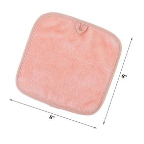img 2 attached to 🧼 Polyte Premium Hypoallergenic Microfiber Fleece Makeup Remover and Facial Cleansing Cloth 4 Pack - Light Coral, 8 x 8 in