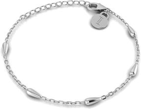 img 4 attached to 💎 Sterling Station Bracelet: Elegant TURQ TAUPE Jewelry for Girls