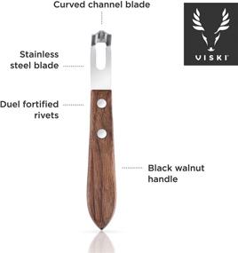 img 3 attached to 🍊 Whiskey Channel Knife: Cocktail Citrus Zester, Bar Tool with Walnut Wood & Stainless Steel