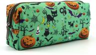 🎃 lparkin halloween canvas pencil case: perfect stationery bag for makeup & cosmetics logo