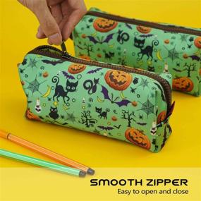 img 1 attached to 🎃 LParkin Halloween Canvas Pencil Case: Perfect Stationery Bag for Makeup & Cosmetics