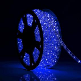 img 4 attached to 🔵 Tuanchuanrp 100Ft Blue Rope Lights Outdoor: Waterproof, Cuttable String Lights for Indoor/Outdoor, Perfect for Backyards, Gardens, Halloween, Christmas Decoration & Landscape Lighting