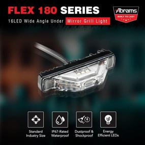 img 3 attached to Abrams Flex 180 Wide Angle Green/White Light Head [SAE Class-1] [64W - 16 LED] Under Mirror Security Patrol Vehicle Truck LED Grille Light Head Surface Mount Strobe Warning Light [3 LED Puddle Light]
