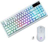 🎮 zjfksdyx c87 wireless gaming keyboard and mouse combo | 2.4g wireless connection | 10 rgb lighting effects | mute button with charging support - white logo