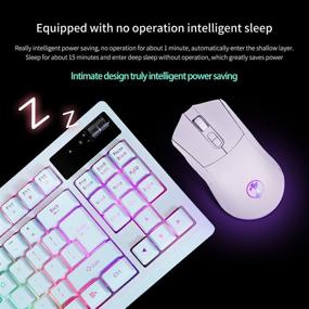 img 3 attached to 🎮 ZJFKSDYX C87 Wireless Gaming Keyboard and Mouse Combo | 2.4G Wireless Connection | 10 RGB Lighting Effects | Mute Button with Charging Support - White