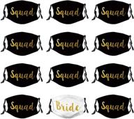 bachelorette party squad fanny face masks: reusable black cloth masks with 20 filters for bride and squad - fun and functional! logo