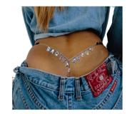 sparkling sagittarius: women's rhinestone 12 constellation g-thong with waist chain & belly chain logo