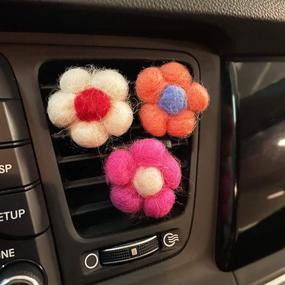 img 1 attached to 7 Pcs Felt Flowers Air Vent Decorations: Cute Car Air Freshener Clips in 7 Colors for Aromatherapy and Auto Decoration