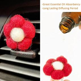 img 2 attached to 7 Pcs Felt Flowers Air Vent Decorations: Cute Car Air Freshener Clips in 7 Colors for Aromatherapy and Auto Decoration