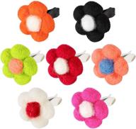 7 pcs felt flowers air vent decorations: cute car air freshener clips in 7 colors for aromatherapy and auto decoration logo