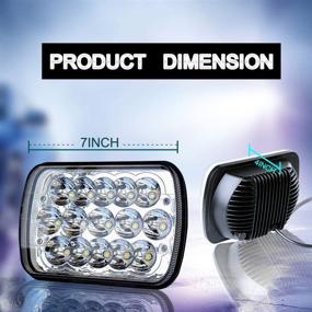 img 2 attached to Улучшенные передние фары LED размером 7x6 дюймов | Закрытый светофар с мощным и слабым светом | H6054 6054 передние фары LED для Jeep Wrangler YJ Cherokee XJ | H5054 H6054LL 6052 6053 | 2 шт. 5x7 дюймов