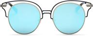 colored vintage sunglasses owl 86042 c6 silver blue mirror logo