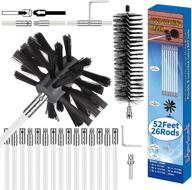 🌪️ 52 feet dryer vent cleaning kit by morinoli - chrome button locking system, extended length, lint removal, complete dryer duct cleaning kit, includes bonus drill attachment & lint trap brush logo