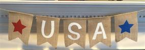 img 4 attached to USA Burlap Patriotic Banner Bunting